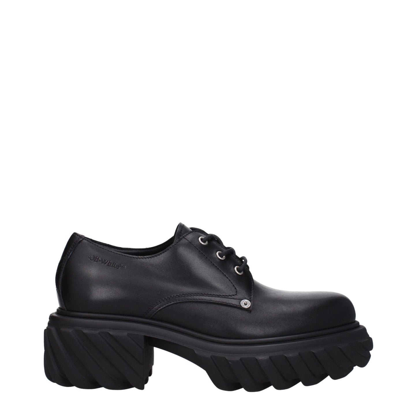 Oxfords et derbies en cuir noir et blanc cassé