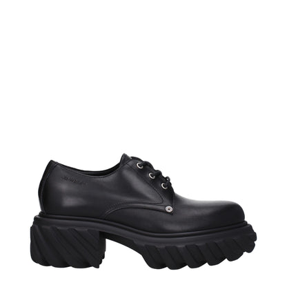 Oxfords et derbies en cuir noir et blanc cassé