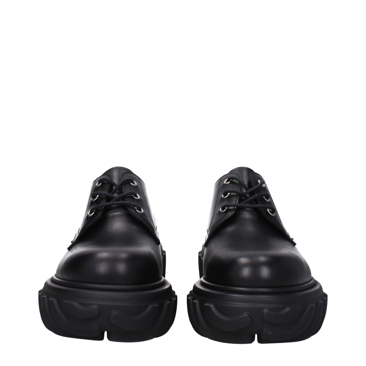 Oxfords et derbies en cuir noir et blanc cassé
