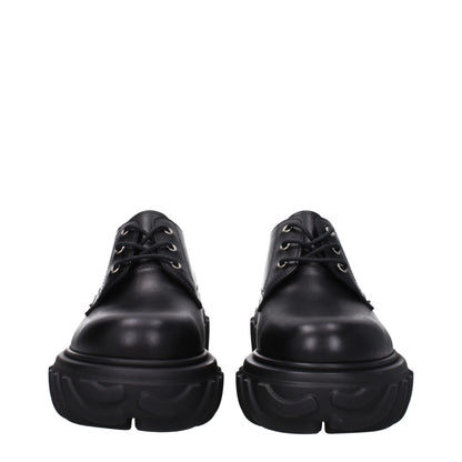 Oxfords et derbies en cuir noir et blanc cassé