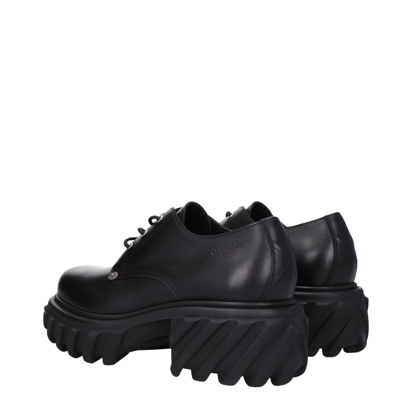 Oxfords et derbies en cuir noir et blanc cassé
