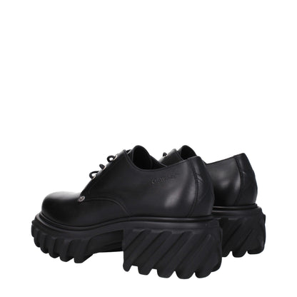 Oxfords et derbies en cuir noir et blanc cassé