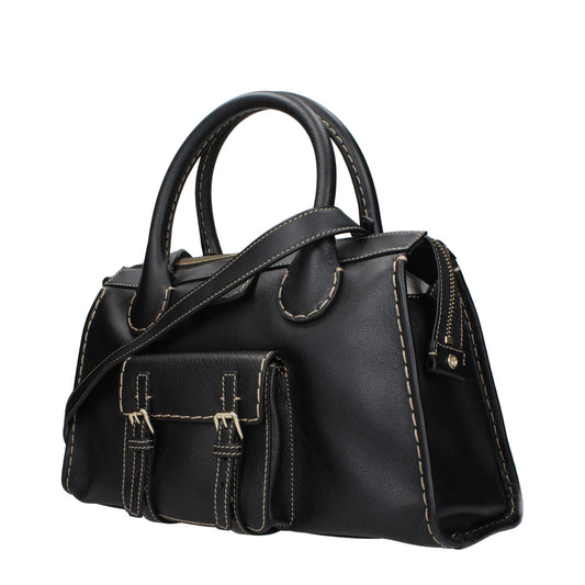 Sacs à main en cuir noir Chloé