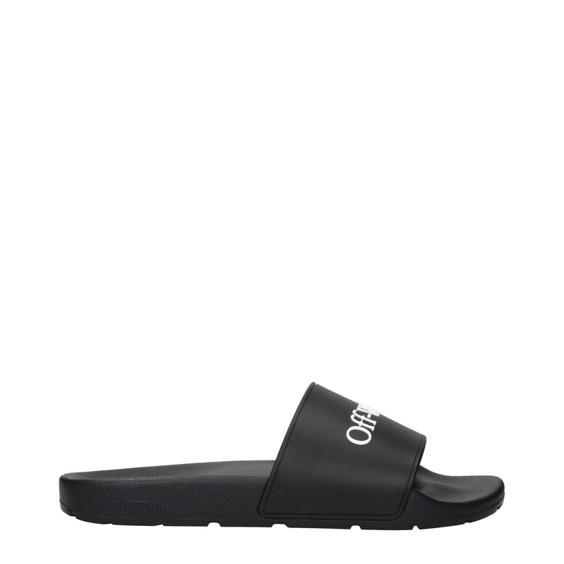 Off-White Black Cotton Slippers Sandals - Stylish Comfort