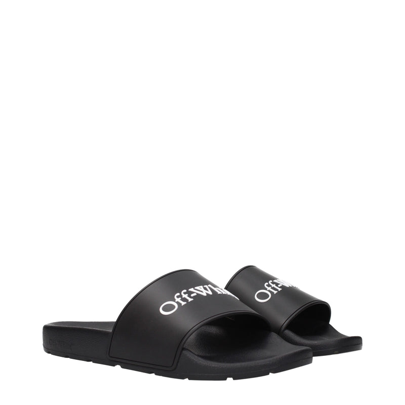 Off-White Black Cotton Slippers Sandals - Stylish Comfort