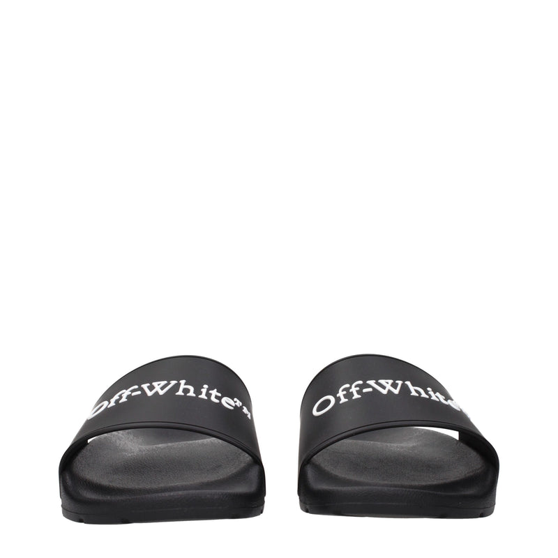 Off-White Black Cotton Slippers Sandals - Stylish Comfort