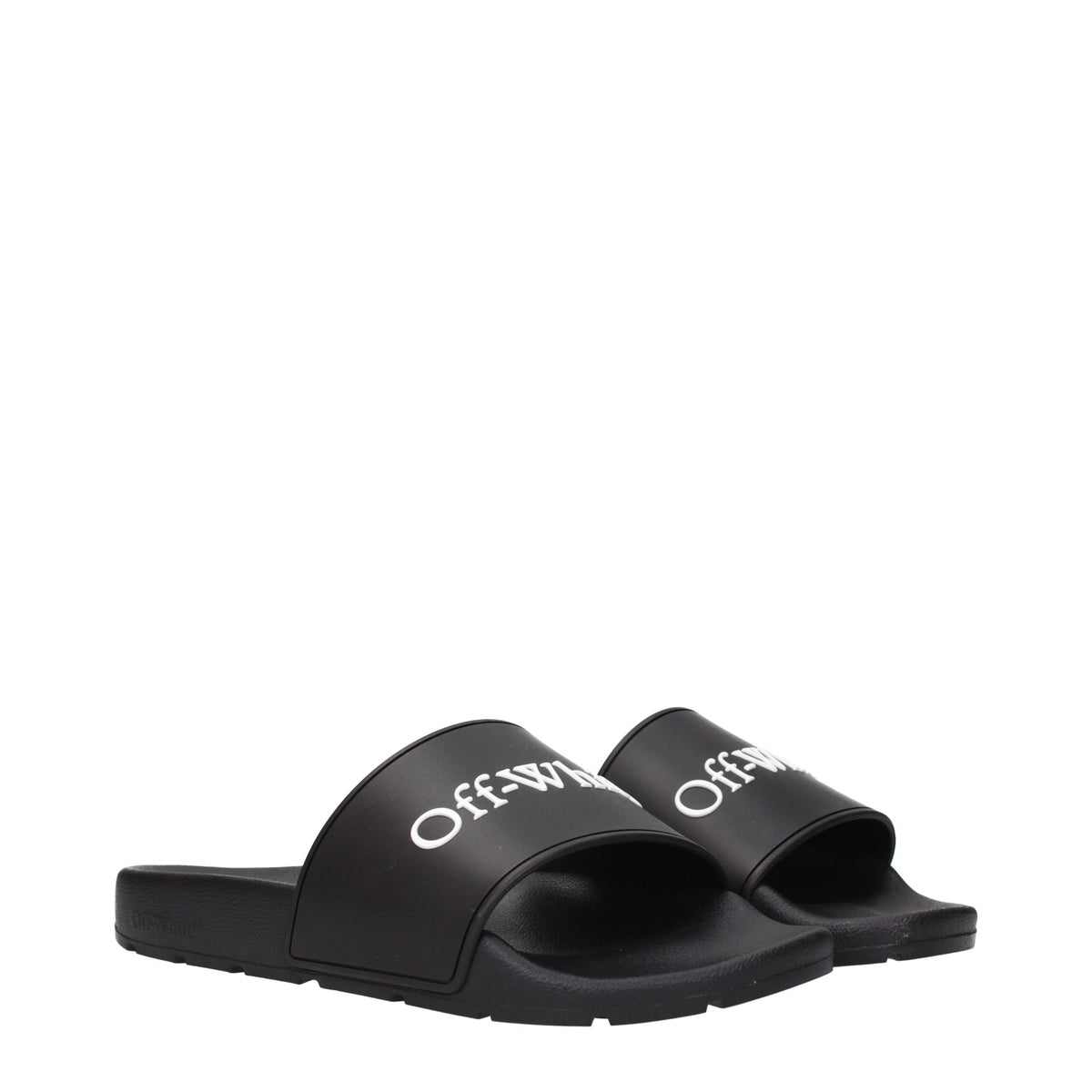 Off-White Black Cotton Slippers Sandals - All-Day Comfort