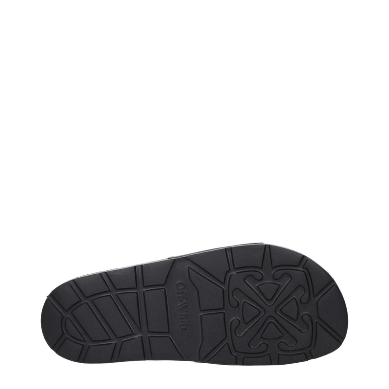 Off-White Black Cotton Slippers Sandals - Stylish Comfort