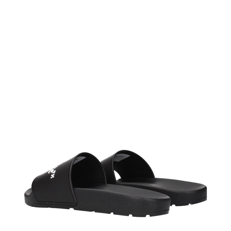 Off-White Black Cotton Slippers Sandals - All-Day Comfort