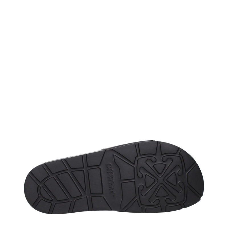 Off-White Black Cotton Slippers Sandals - All-Day Comfort