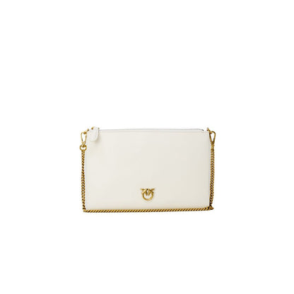 PINKO Sac à main à rabat en cuir crème