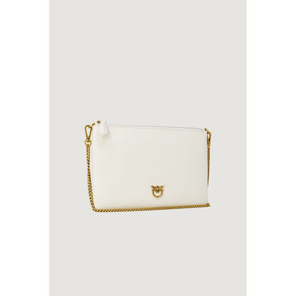 PINKO Sac à main à rabat en cuir crème