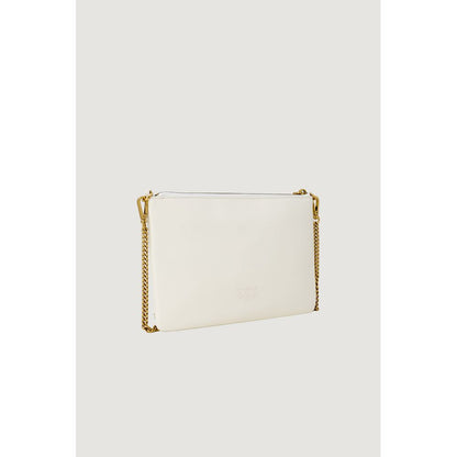 PINKO Sac à main à rabat en cuir crème