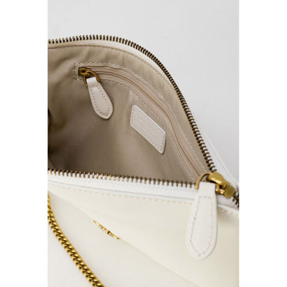 PINKO Sac à main à rabat en cuir crème