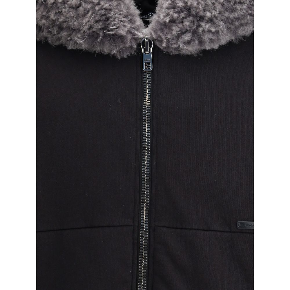 Dolce &amp; Gabbana Hooded Sweatshirt met brede capuchon met bontkraag