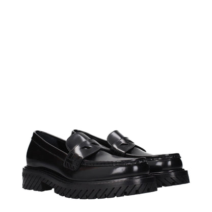 Mocassins à enfiler en cuir blanc cassé et noir