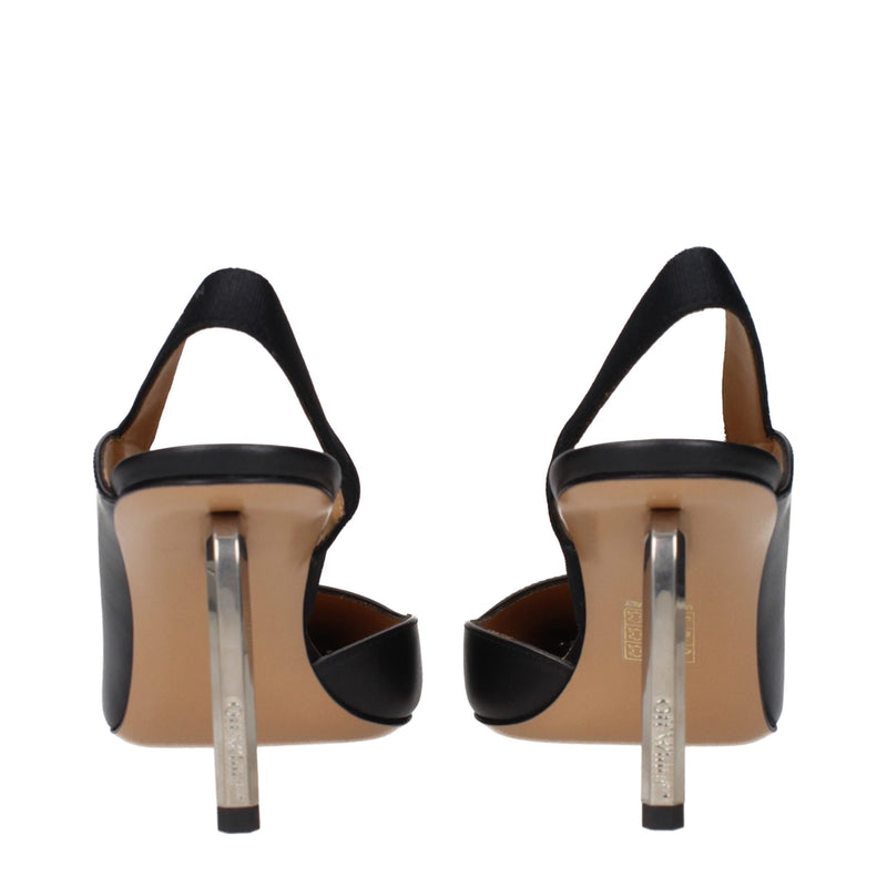Off-White Black Leather High Heel Pumps - Elegant Footwear