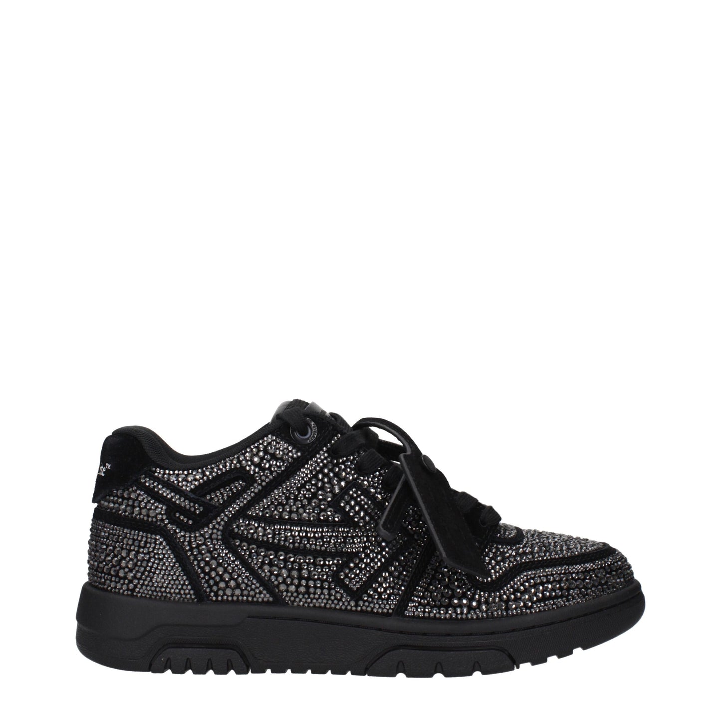 Sneakers en cuir noir et blanc cassé