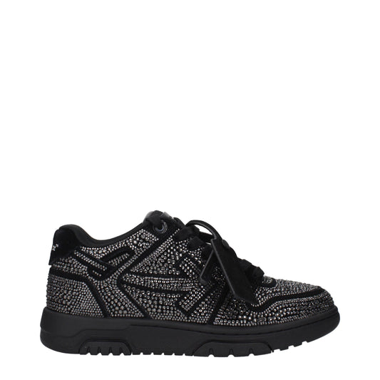 Sneakers en cuir noir et blanc cassé