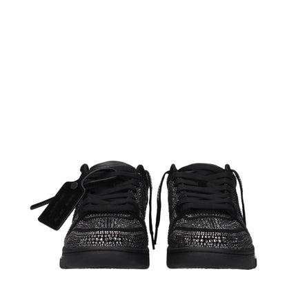 Sneakers en cuir noir et blanc cassé