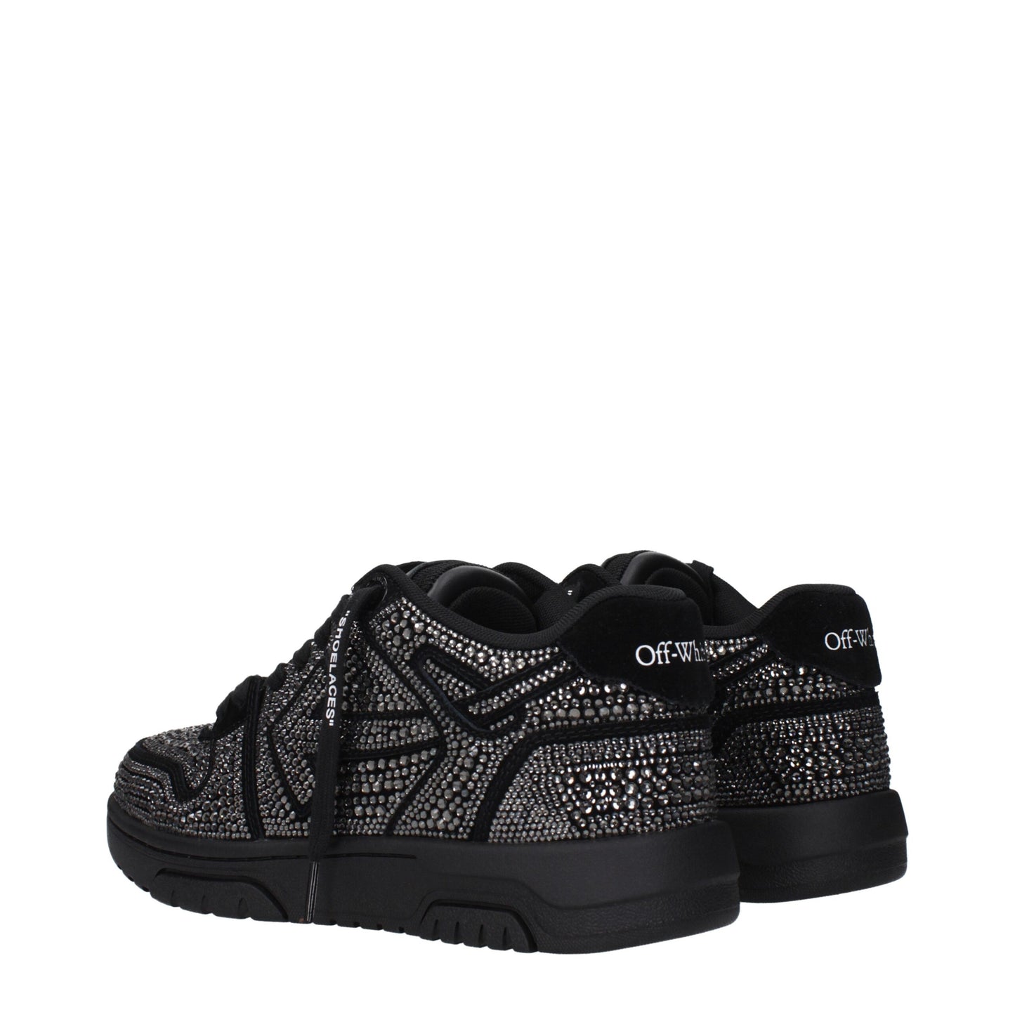Sneakers en cuir noir et blanc cassé