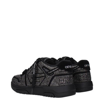 Sneakers en cuir noir et blanc cassé