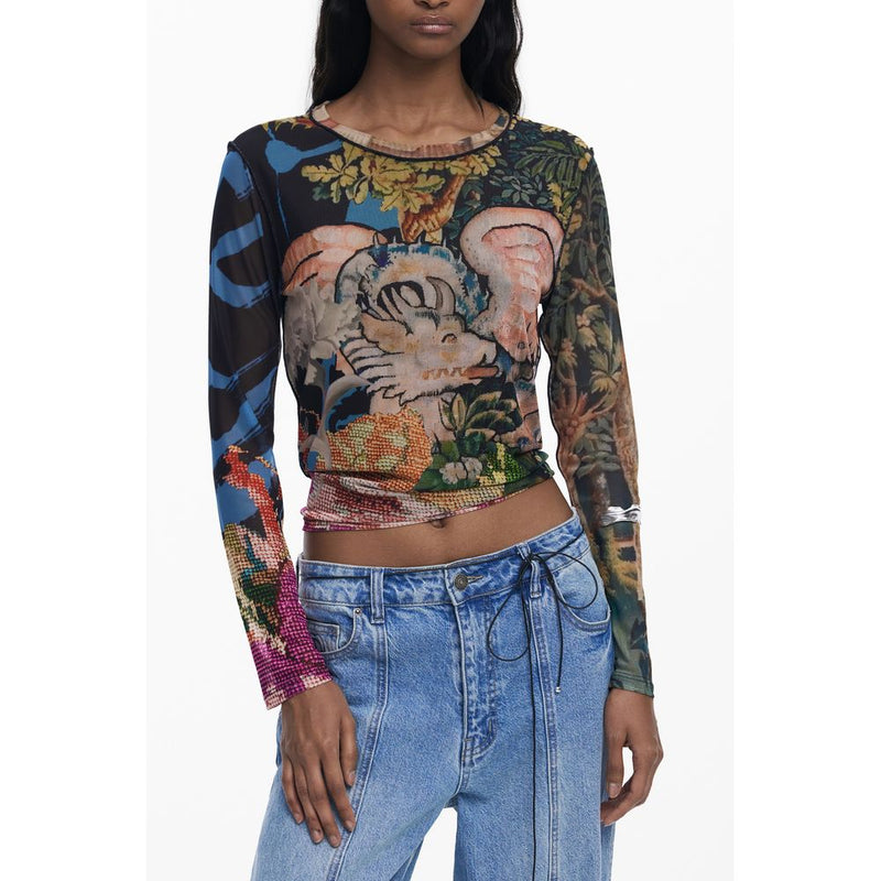 Desigual Black Polyester Women T-Shirt - Unique Style & Comfort
