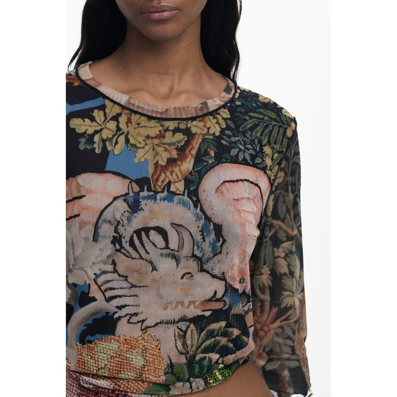 Desigual Black Polyester Women T-Shirt - Unique Style & Comfort