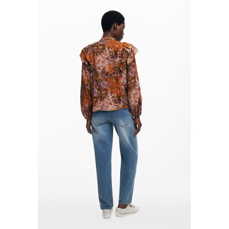 Desigual Orange Viscose Women's Long-Sleeved Shirt
