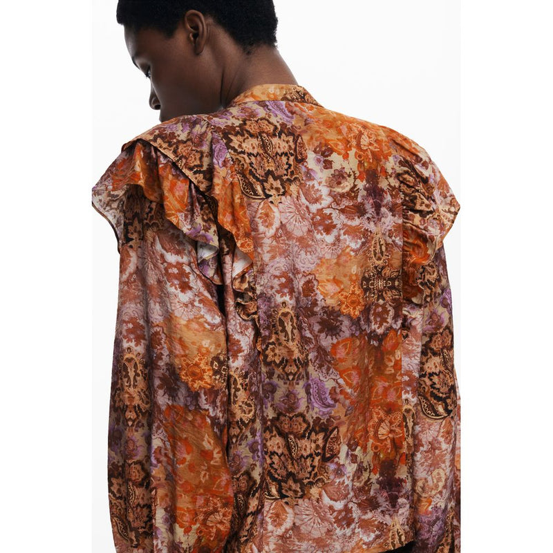 Desigual Orange Viscose Women's Long-Sleeved Shirt
