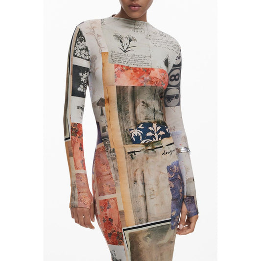 Robe en viscose beige Desigual pour femme