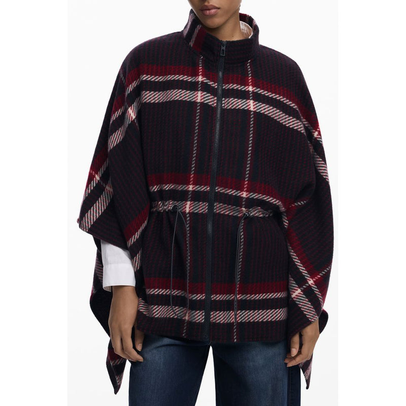 Desigual Black ALDAMA CHECKS PONCHO pour Femmes