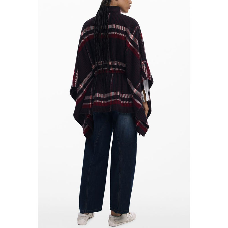 Desigual Black ALDAMA CHECKS PONCHO pour Femmes