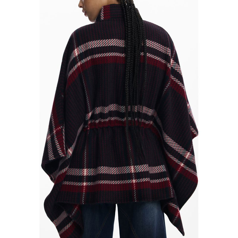 Desigual Black ALDAMA CHECKS PONCHO pour Femmes