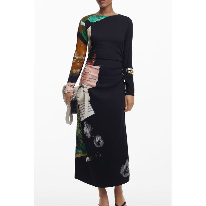 Robe Longue Femme Desigual Noir en Viscose - Élégance Moderne