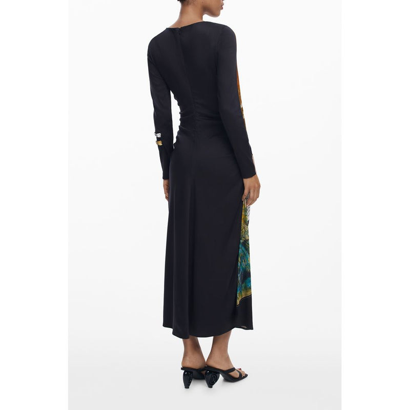 Robe Longue Femme Desigual Noir en Viscose - Élégance Moderne