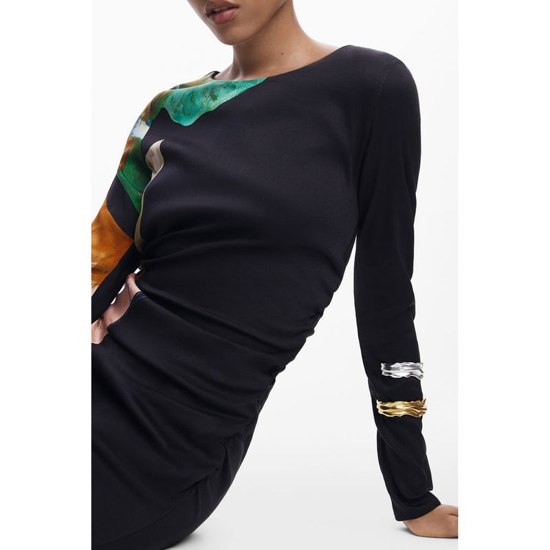 Robe Longue Femme Desigual Noir en Viscose - Élégance Moderne