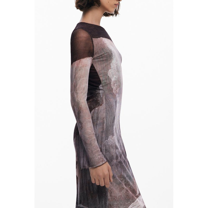 Robe Longue à Manches Longues Brune Desigual pour Femme - Élégance Effortless