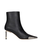 Off-White Black Leather Ankle Boots - Stylish & Comfortable