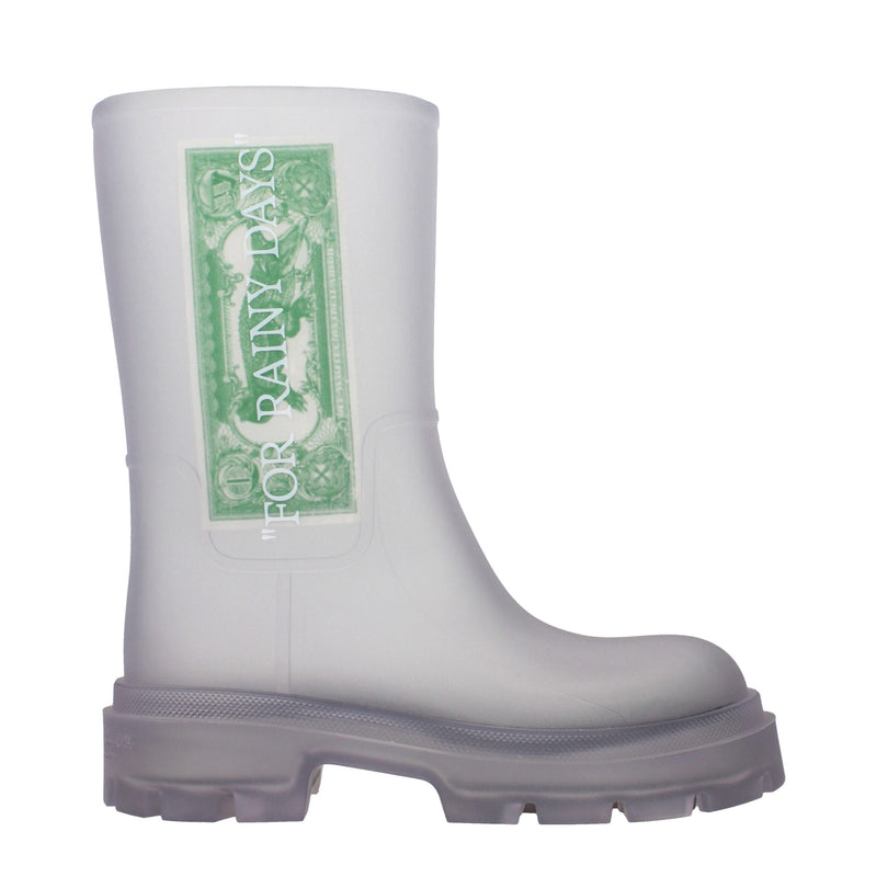 Off-White Transparent PVC Ankle Boots - Modern Footwear Essential