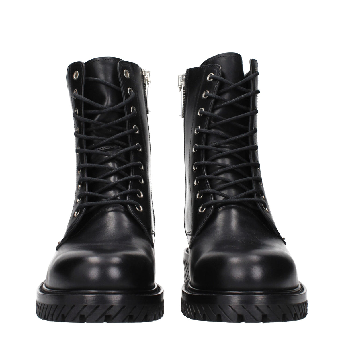 Off-White Black Leather Ankle Boots - Chic Comfort for Every Occasion