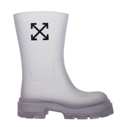 Bottes transparentes en PVC couleur blanc cassé