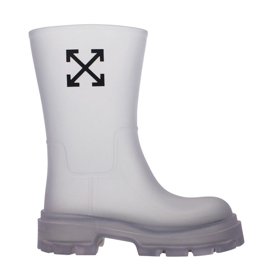 Bottes transparentes en PVC couleur blanc cassé