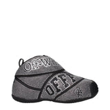 Off-White Black Cotton Sneakers with Rhinestones