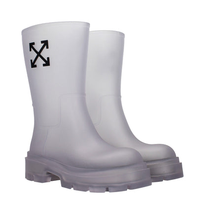 Bottes transparentes en PVC couleur blanc cassé
