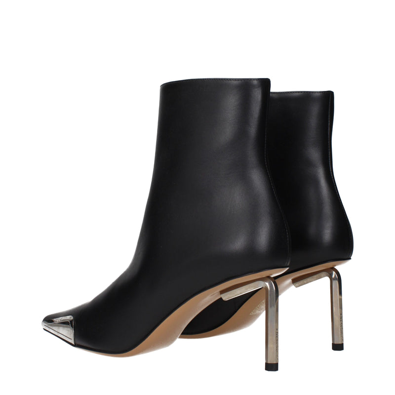 Off-White Black Leather Ankle Boots - Stylish & Comfortable