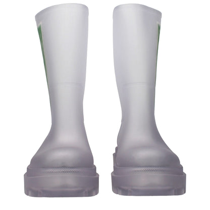 Bottes transparentes en PVC couleur blanc cassé
