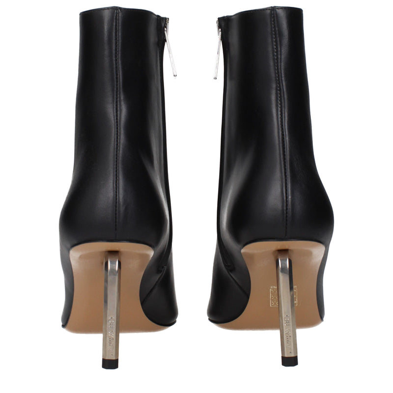 Off-White Black Leather Ankle Boots - Stylish & Comfortable