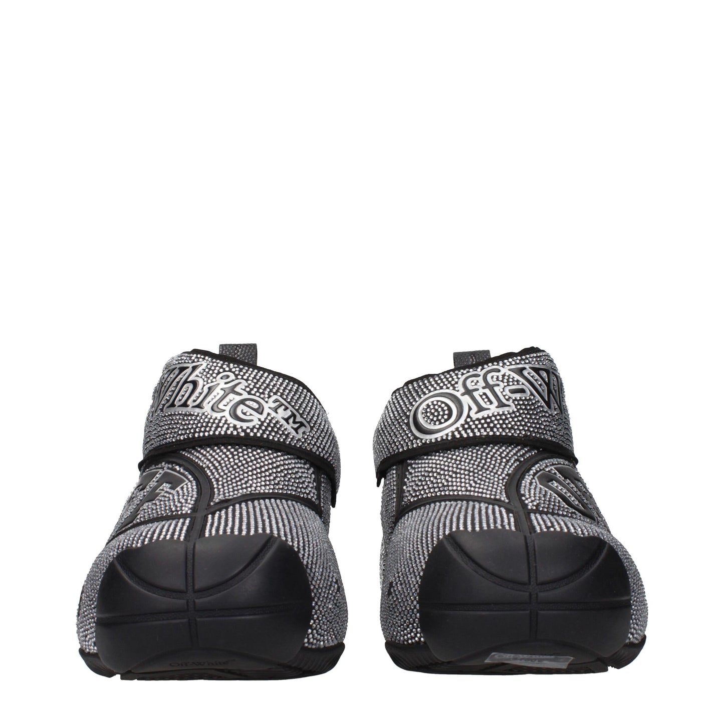 Sneakers en coton blanc cassé et noir