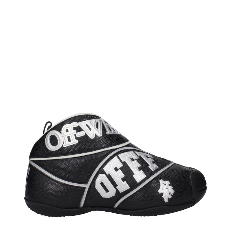 Off-White Black Leather High Tops - OMIA29GLEA0011072